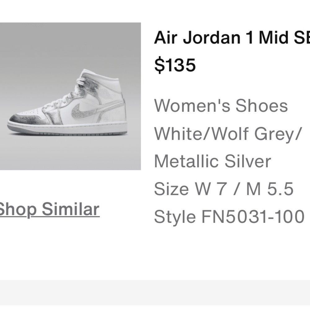 Jordan 1 Mid SE Women's Sneakers - White and Silver